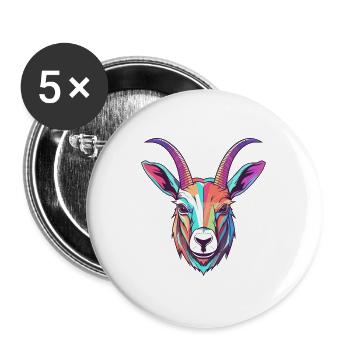 Oryx Buntes Aquarell Cartoon Kawaii Tier - Buttons groß 56 mm (5er Pack) - Weiß - Vorne