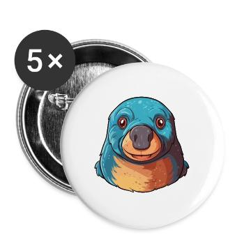 Maulwurf buntes Aquarell Cartoon Kawaii Tier - Buttons groß 56 mm (5er Pack) - Weiß - Vorne