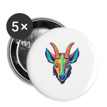 Oryx Buntes Aquarell Cartoon Kawaii Tier - Buttons groß 56 mm (5er Pack) - Weiß - Vorne