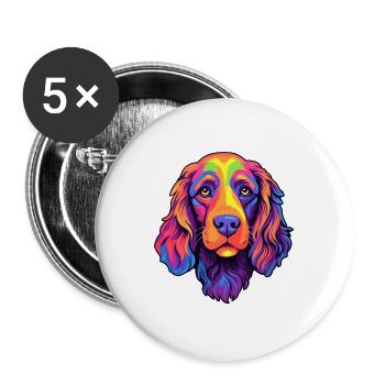 Picardie Spaniel Hunderasse Cartoon Kawaii Illustrat - Buttons groß 56 mm (5er Pack) - Weiß - Vorne