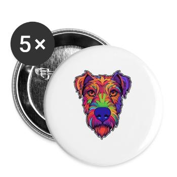 Irish Terrier Hunderasse Cartoon Kawaii Illustration - Buttons groß 56 mm (5er Pack) - Weiß - Vorne