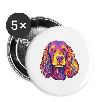 Boykin Spaniel Hunderasse Cartoon Kawaii Illustrati - Buttons groß 56 mm (5er Pack) - Weiß - Vorne