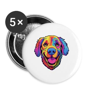 Berger de Beauce Hunderasse Cartoon Kawaii Illustra - Buttons groß 56 mm (5er Pack) - Weiß - Vorne