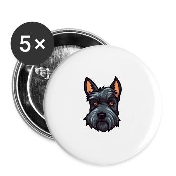 Scottish Terrier Hunderasse Karikatur Kawaii Illustra - Buttons groß 56 mm (5er Pack) - Weiß - Vorne