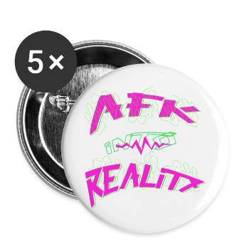 AFK into reality Gamer - Buttons groß 56 mm (5er Pack) - Weiß - Vorne