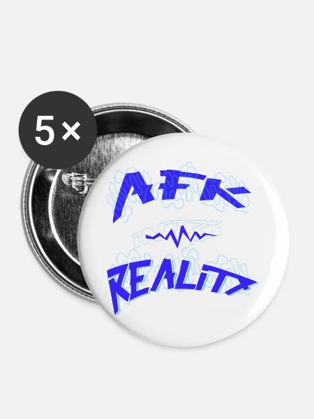 AFK into reality Gamer - Buttons groß 56 mm (5er Pack) - Weiß