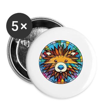 Stachelschwein buntes Aquarell Tier Illustration - Buttons groß 56 mm (5er Pack) - Weiß - Vorne