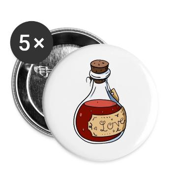Love Potion - Buttons groß 56 mm (5er Pack) - Weiß - Vorne