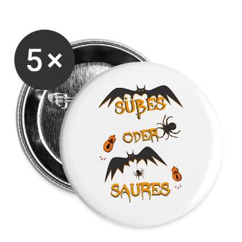 Süßes oder Saures - Buttons groß 56 mm (5er Pack) - Weiß - Vorne