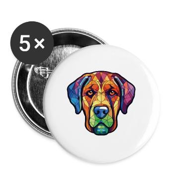 Magyar Agar Ungarische Hunderasse Aquarellglas - Buttons groß 56 mm (5er Pack) - Weiß - Vorne