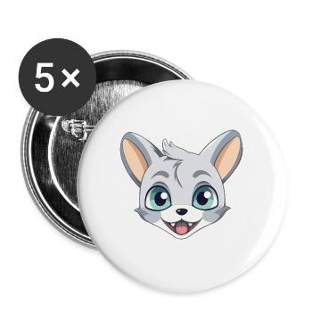 Donskoy Katze Karikatur Aquarell Illustration - Buttons groß 56 mm (5er Pack) - Weiß - Vorne