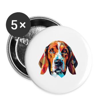 Treeing Walker Coonhound Hunderasse Aquarell - Buttons groß 56 mm (5er Pack) - Weiß - Vorne