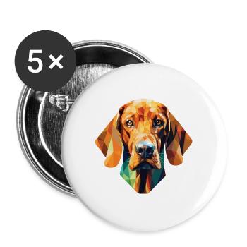 Redbone Coonhound Hunderasse buntes Aquarell - Buttons groß 56 mm (5er Pack) - Weiß - Vorne