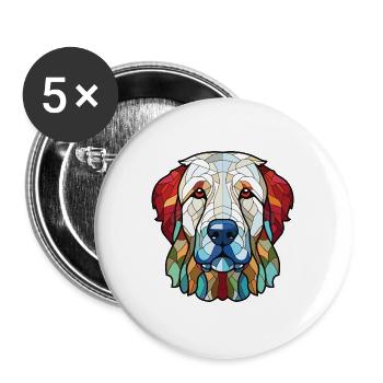 Kuvasz Ungarische alte Hunderasse Aquarell - Buttons groß 56 mm (5er Pack) - Weiß - Vorne