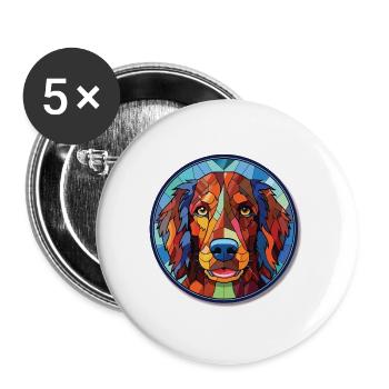 Slovensky Kopov Slowakische Hunderasse Aquarellglas - Buttons groß 56 mm (5er Pack) - Weiß - Vorne