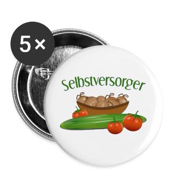 Selbstversorger - Buttons groß 56 mm (5er Pack) - Weiß - Vorne