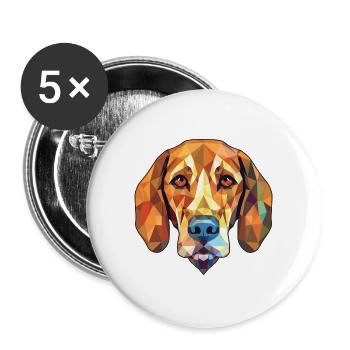 Bosnischer grobhaariger Jagdhund Hunderasse Aquarell - Buttons groß 56 mm (5er Pack) - Weiß - Vorne