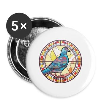 Taube Buntes Aquarell Tier Haustier Illustration - Buttons groß 56 mm (5er Pack) - Weiß - Vorne