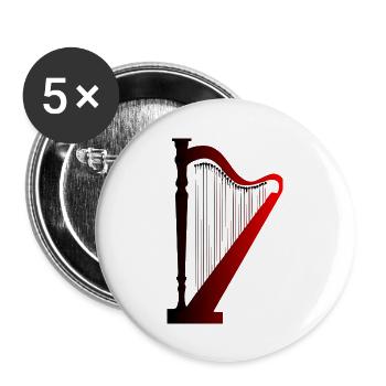 Harfe - Buttons groß 56 mm (5er Pack) - Weiß - Vorne