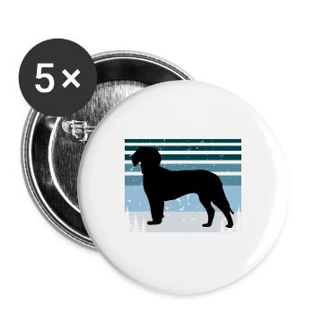 Deutsche Bracke Dog Love Silhouette Vintage Sonnenuntergang - Buttons groß 56 mm (5er Pack) - Weiß - Vorne