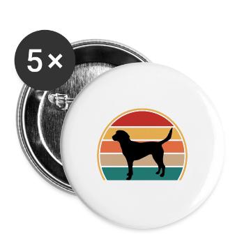 Beagle Harrier Hundeliebhaber Silhouette Vintage Sonnenuntergang - Buttons groß 56 mm (5er Pack) - Weiß - Vorne