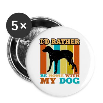 Chien Francais Blanc und Orange Hund Silhouette - Buttons groß 56 mm (5er Pack) - Weiß - Vorne