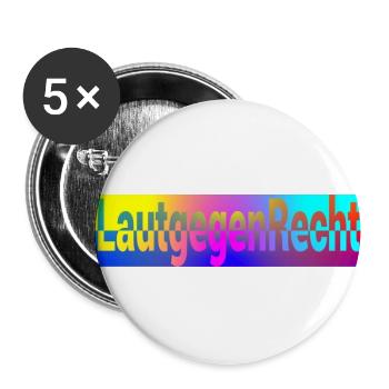 #LautgegenRechts - Buttons groß 56 mm (5er Pack) - Weiß - Vorne