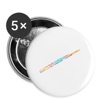 Schwungvolle Konzertflöte Marschmusik - Buttons groß 56 mm (5er Pack) - Weiß - Vorne