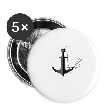 Anker - Buttons groß 56 mm (5er Pack) - Weiß - Vorne