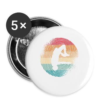 Parkour Freerunning Fingerabdruck Parkourläufer - Buttons groß 56 mm (5er Pack) - Weiß - Vorne