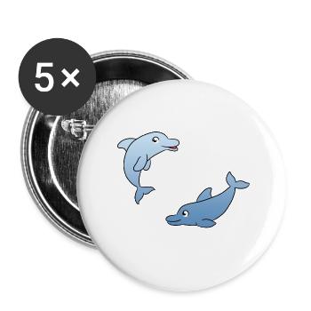 Dolphin - Buttons groß 56 mm (5er Pack) - Weiß - Vorne