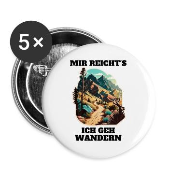 Bergpfad im Sonnenlicht Sticker - Buttons groß 56 mm (5er Pack) - Weiß - Vorne