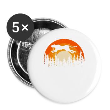 Gepardenflüsterer Wildtier Tierpfleger - Buttons groß 56 mm (5er Pack) - Weiß - Vorne