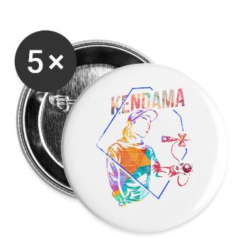 Traditionelles Kendama Turnierspiel - Buttons groß 56 mm (5er Pack) - Weiß - Vorne