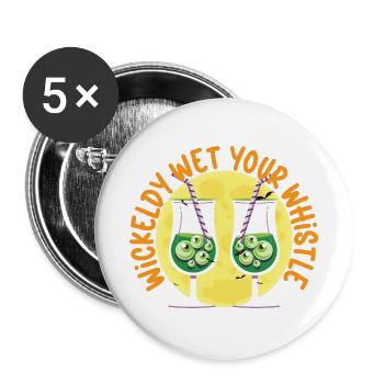 Feuchte deine Pfeife an - Buttons groß 56 mm (5er Pack) - Weiß - Vorne