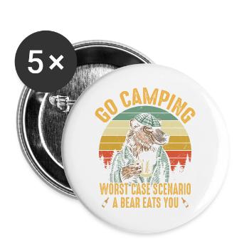 Bier Beer Trinken Lustiges Bier Motiv - Buttons groß 56 mm (5er Pack) - Weiß - Vorne