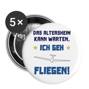 das altersheim kann warten - Buttons groß 56 mm (5er Pack) - Weiß - Vorne