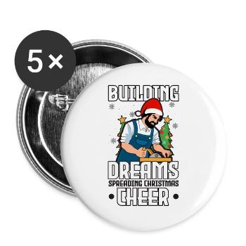 Jingle Bells Gesunde Zähne schwellen an Zahnarzt Z - Buttons groß 56 mm (5er Pack) - Weiß - Vorne
