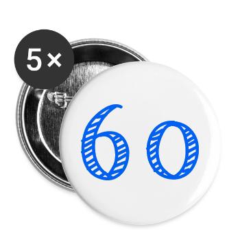 JAHRESTAG. ALLES GUTE ZUM GEBURTSTAG. ALLES GUTE ZUM GEBURTSTAG - Buttons groß 56 mm (5er Pack) - Weiß - Vorne
