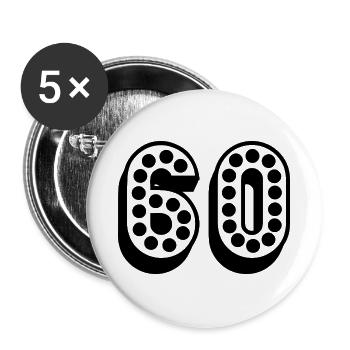 JAHRESTAG. ALLES GUTE ZUM GEBURTSTAG. ALLES GUTE ZUM GEBURTSTAG. - Buttons groß 56 mm (5er Pack) - Weiß - Vorne