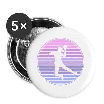Handballspielerin Mädchen Handballerin Handball - Buttons groß 56 mm (5er Pack) - Weiß - Vorne