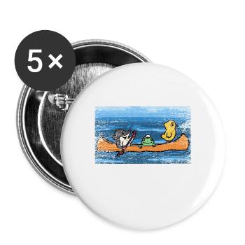 Pfeilschneller Kanufahrer Wildwasser - Buttons groß 56 mm (5er Pack) - Weiß - Vorne