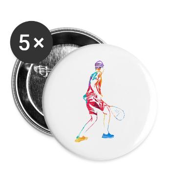 Wendiger Squash Vereinsspieler - Buttons groß 56 mm (5er Pack) - Weiß - Vorne