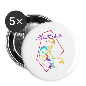 Gelassener Anästhesist Operationssaal - Buttons groß 56 mm (5er Pack) - Weiß - Vorne