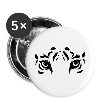 Mitternachtswachsame Augen - Buttons groß 56 mm (5er Pack) - Weiß - Vorne