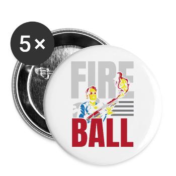 Flammenwerfer Geliebte Flammenwerfer Heißes Feuer - Buttons groß 56 mm (5er Pack) - Weiß - Vorne