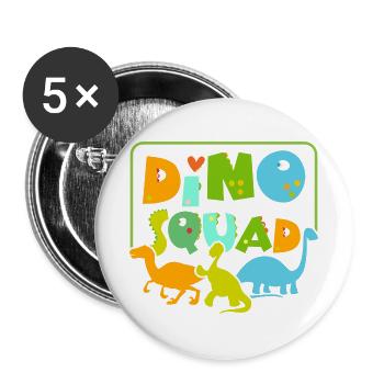 Dino Squad Zukünftiger Paläontologe Dinosaurier Di - Buttons groß 56 mm (5er Pack) - Weiß - Vorne