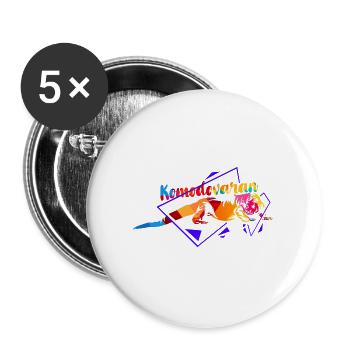 Faszinierender Komodovaran Tierschutz - Buttons groß 56 mm (5er Pack) - Weiß - Vorne
