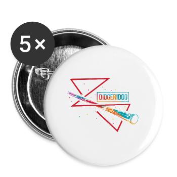 Dröhnendes Didgeridoo Australien - Buttons groß 56 mm (5er Pack) - Weiß - Vorne