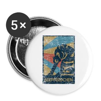 Anmutiges Seepferdchen Korallenriff - Buttons groß 56 mm (5er Pack) - Weiß - Vorne